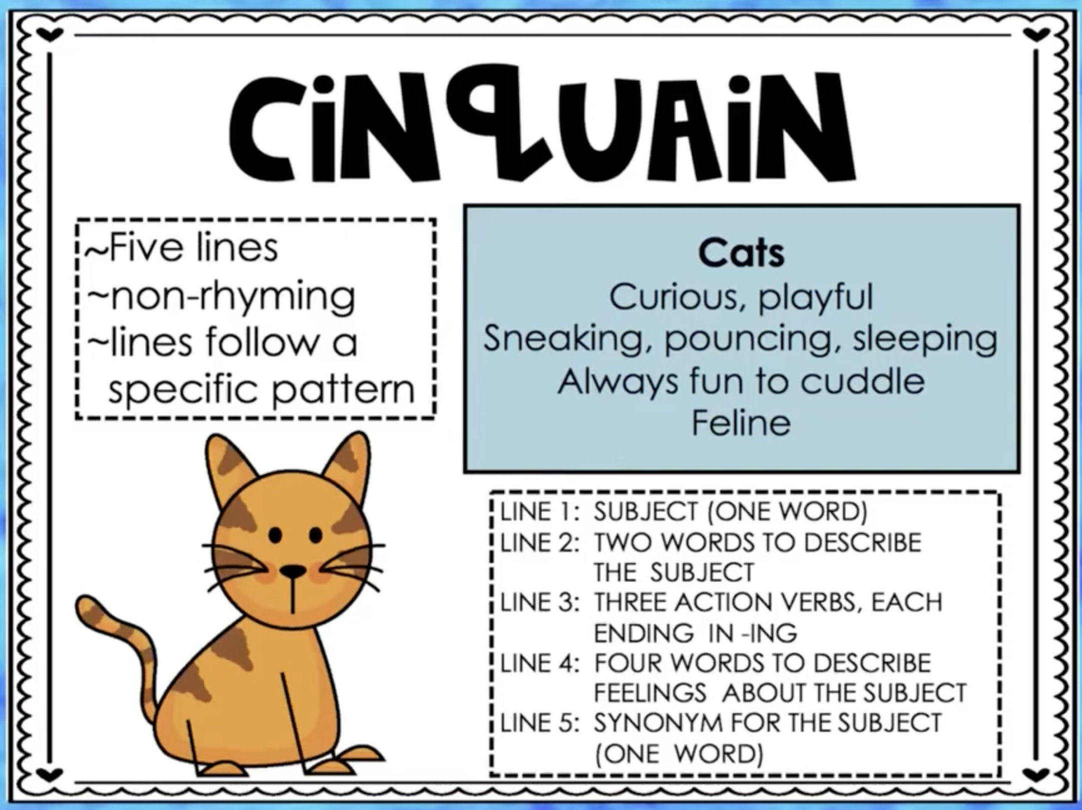 Cinquain Poem structure